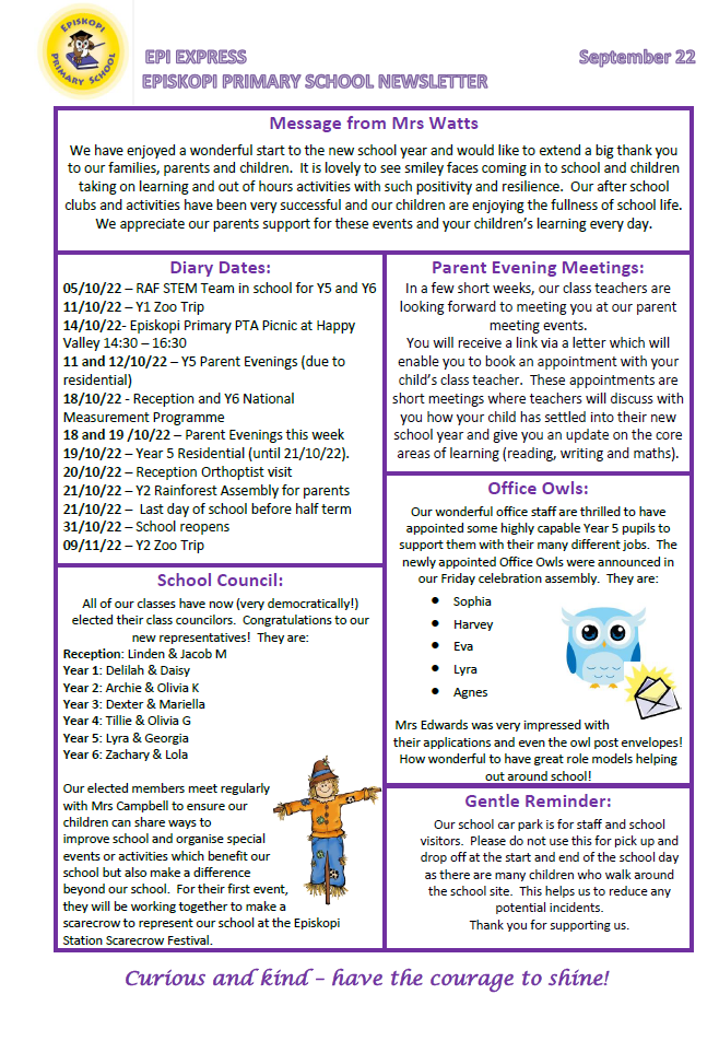 Episkopi Primary School - Newsletters